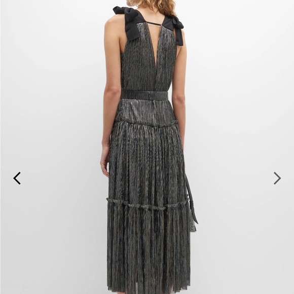 Sabina Musayev Ray Tiered Satin Dress with Bows XS - Picture 3 of 16